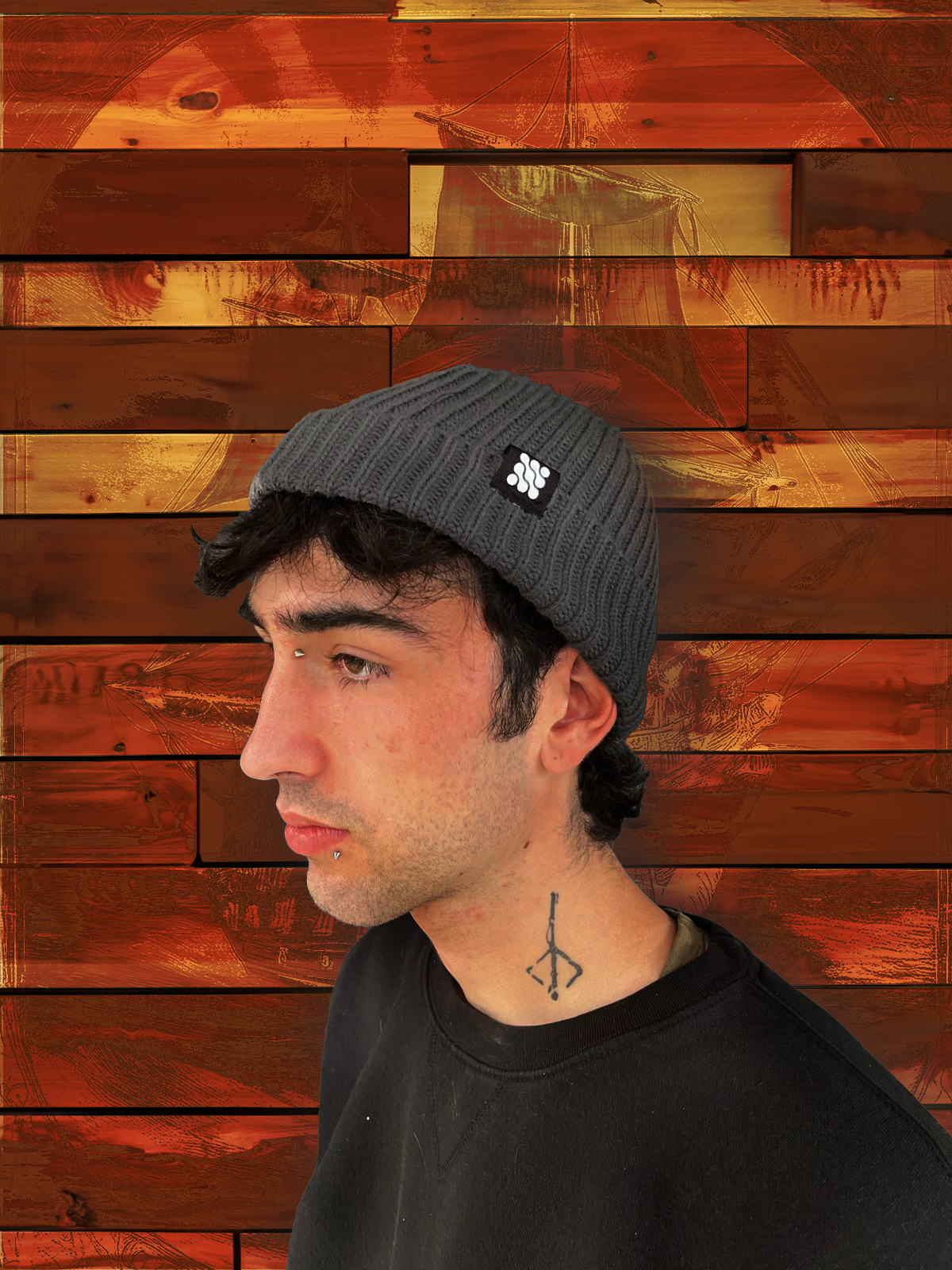 Beanie Fisherman Gris Blakii